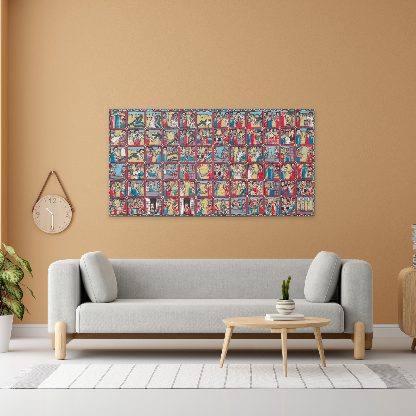 Queen of Sheba & King Solomon Ethiopian Mosaic Oil Painting