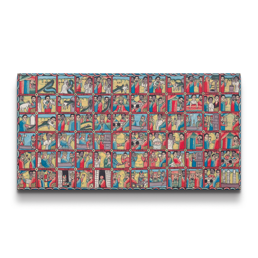 Queen of Sheba & King Solomon Ethiopian Mosaic Oil Painting