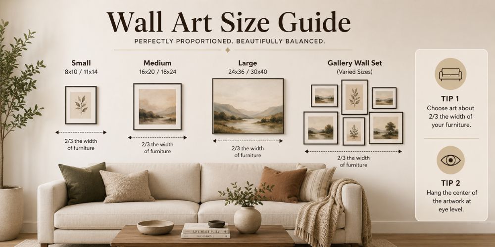 Wall Art Size Guide: How to Choose the Right Canvas Size for Your Space