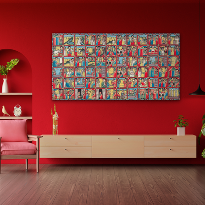 Queen of Sheba & King Solomon Ethiopian Mosaic Oil Painting