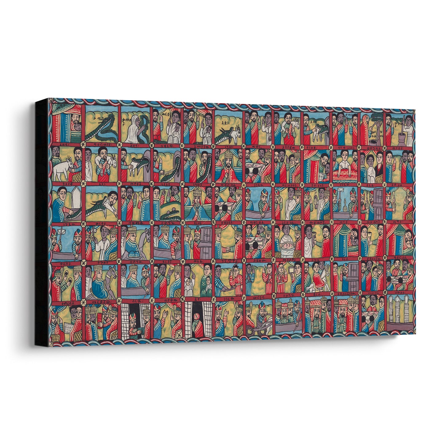 Queen of Sheba & King Solomon Ethiopian Mosaic Oil Painting