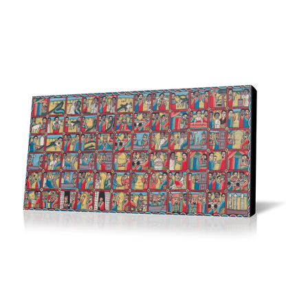 Queen of Sheba & King Solomon Ethiopian Mosaic Oil Painting