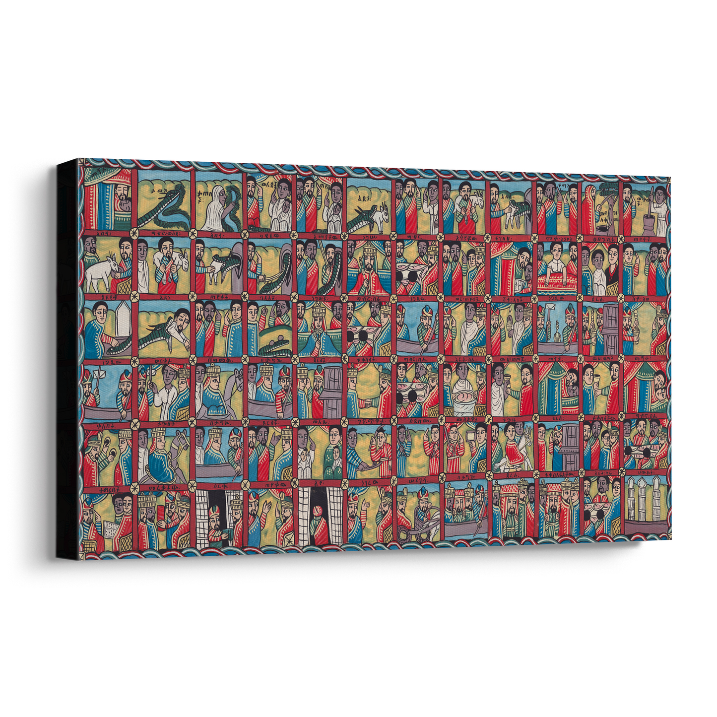 Queen of Sheba & King Solomon Ethiopian Mosaic Oil Painting